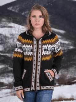 Andean Alpaca Full Zip Hoodie For Women