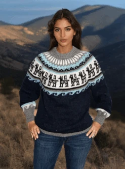 Ski Fair Isle Alpaca Sweater For Women