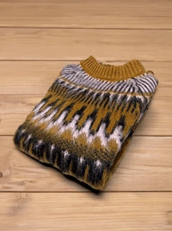 Fair Isle Ski Alpaca Sweater For Women