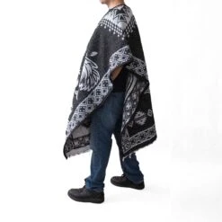 Mexican Alpaca Poncho For Men - Roosters Facing - BLACK -Gamboa Fashion 3 727c35e9 ae38 47f4 90c2 0b660b680cd3