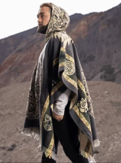 Mexican Poncho For Men - Gray | Aztek Style