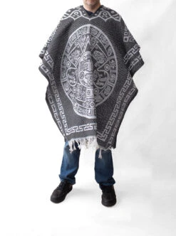 Mexican Poncho For Men - Aztek Calendar - GREY -Gamboa Fashion 8 fafdee28 61bf 4a13 ae3e 583ff2d71d6c