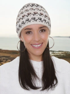 White Alpaca Hat For Women