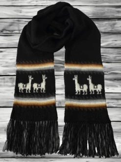Andean Black Alpaca Scarf