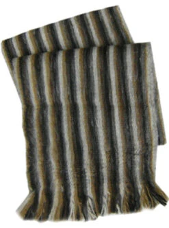 Rustic Striped Alpaca Scarf