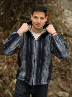 Gray Alpaca Jacket With Hood