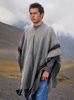 Hooded Rustic Poncho For Men