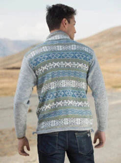 Ski Fair Isle Alpaca Sweater For Men -Gamboa Fashion ALRBB1201 v2 Z