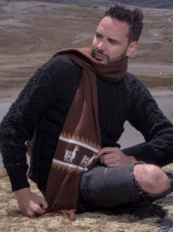 Llamitas Brown Alpaca Scarf