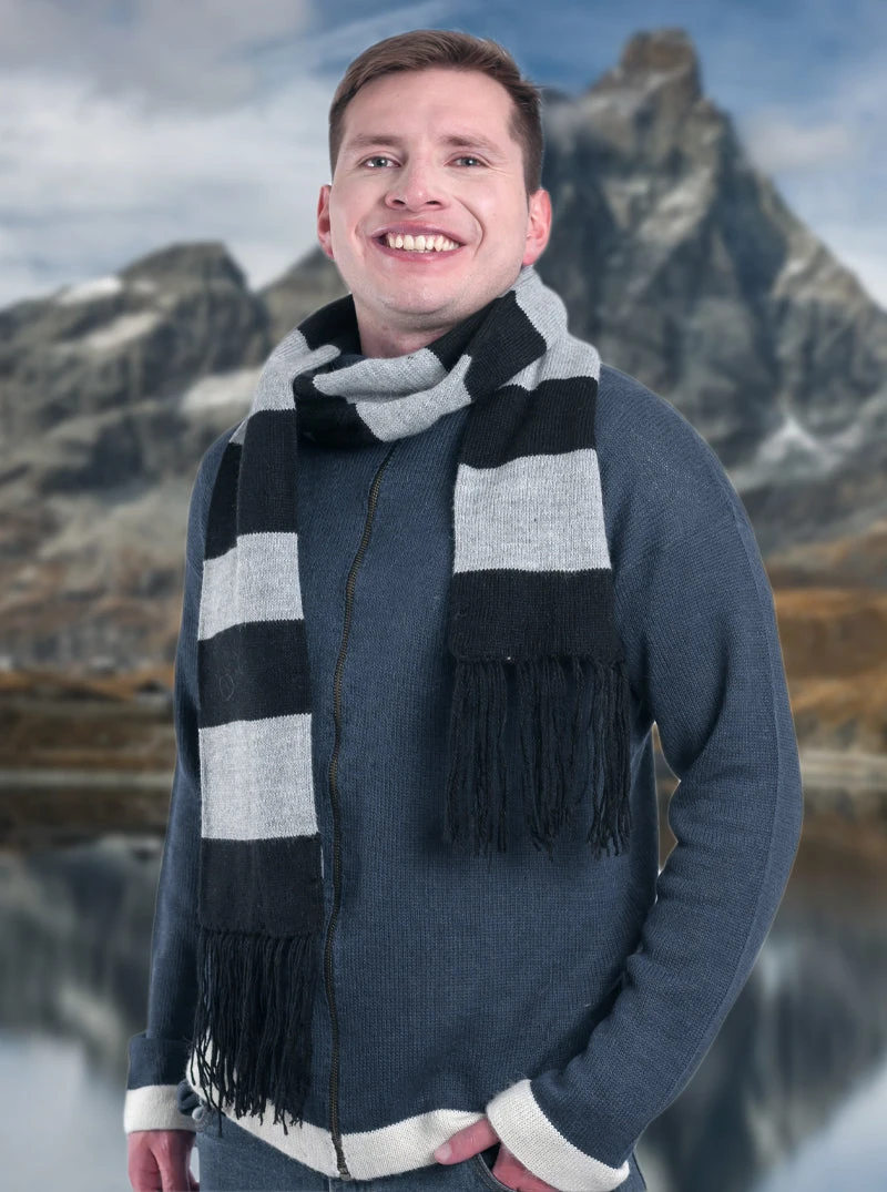 Gray And Black Alpaca Scarf 2 Gray And Black Alpaca Scarf - Image 2