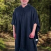 Blue Alpaca Hooded Poncho For Men