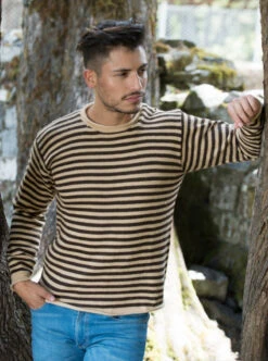 Striped Alpaca Crewneck Sweater