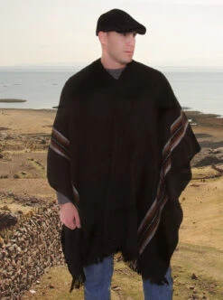 Black Poncho For Men