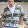 Colorful Alpaca Full Zip Hoodie For Men