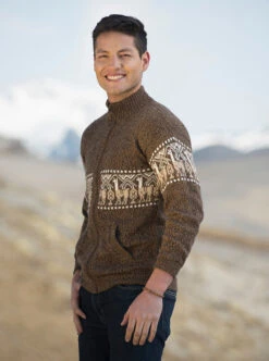 Alpaca Full Zip Turtleneck Sweater For Men -Gamboa Fashion ALRBB511 v3 Z