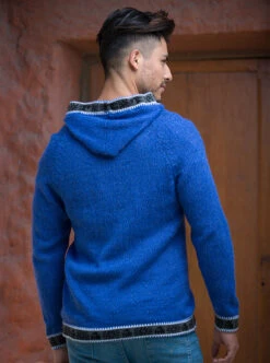 Blue Andean Alpaca Hoodie For Men -Gamboa Fashion ALRBB751 v2XL