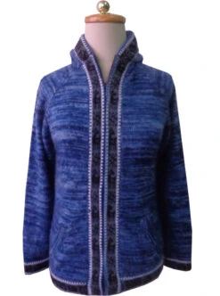 Blue Alpaca Cardigan For Women