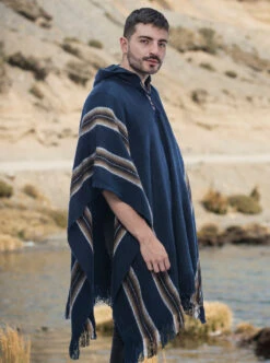 Blue Alpaca Poncho