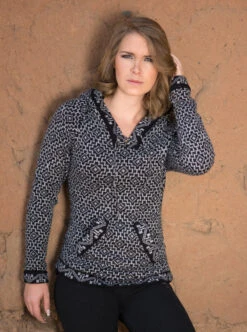 Black Alpaca Hoodie For Women