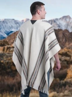 White Rustic Alpaca Poncho For Men -Gamboa Fashion APOAL002 v2 Z