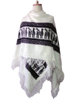 Gray Alpaca Shawl Open Poncho 14 Gray Alpaca Shawl Open Poncho -Gamboa Fashion ARAL001 4861