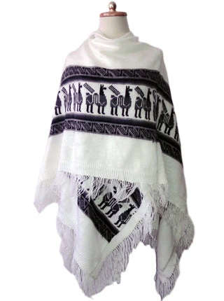 Gray Alpaca Shawl Open Poncho 6 Gray Alpaca Shawl Open Poncho - Image 6