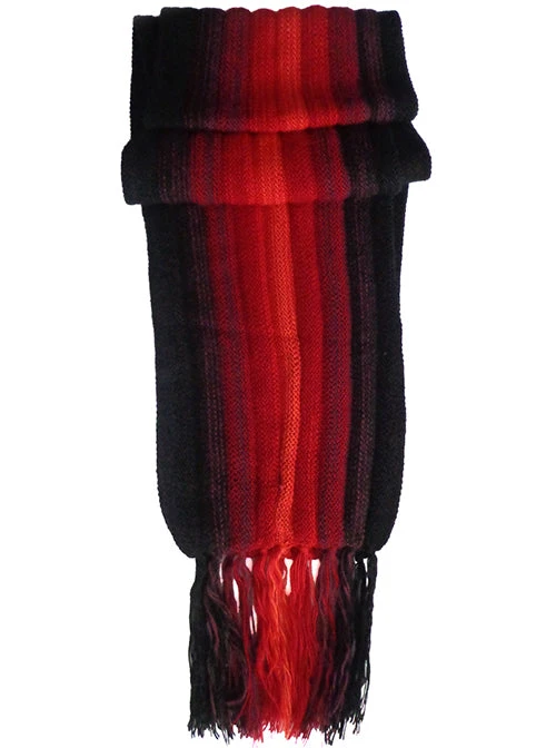 Red & Black Alpaca Scarf 2 Red & Black Alpaca Scarf - Image 2