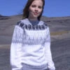 Fair Isle Crewneck Alpaca Sweater For Women