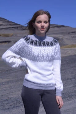 Fair Isle Crewneck Alpaca Sweater For Women -Gamboa Fashion DSC 0190