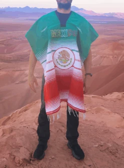 Mexican Flag Poncho | Authentic Mexican Serape Poncho
