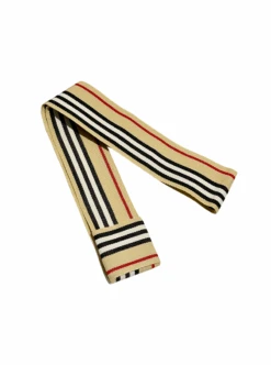 Striped Panama Hat Band - Beige