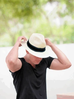 Standard Panama Hat Band - Black & Blue -Gamboa Fashion GAHB0011 34deef71 7db2 4e19 bd8b d510ee45378e