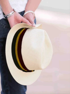 Striped Tricolor Hat Band - Green & Yellow -Gamboa Fashion GAHB0022 401a96ac a002 4e3e ad0e 73c70fb2903d