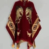 Mexican Red Poncho | Two Horses