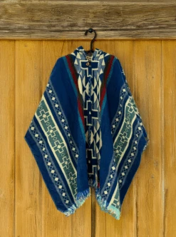 Authentic Mexican Poncho With Tribal Crosses