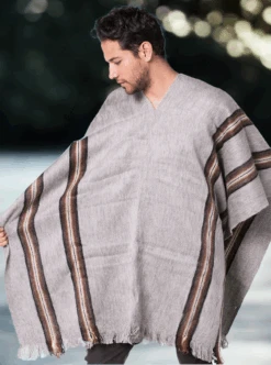 V-Neck Gray Poncho For Men -Gamboa Fashion STKBOL305 Z 48ce8125 ffa6 4a45 ae37 6ca65906703c