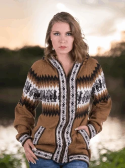 Fair Isle Alpaca Hoodie For Women