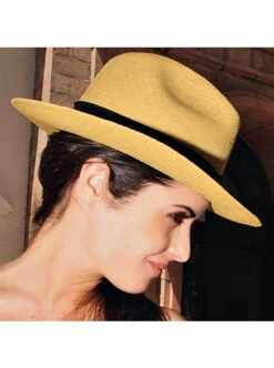 Light Brown Panama Hat - Fedora Hat For Women -Gamboa Fashion demarpa0001w L
