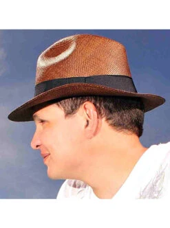 Cuban Fedora Panama Hat - Dark Brown Panama Hat For Men -Gamboa Fashion demarpa0021 L