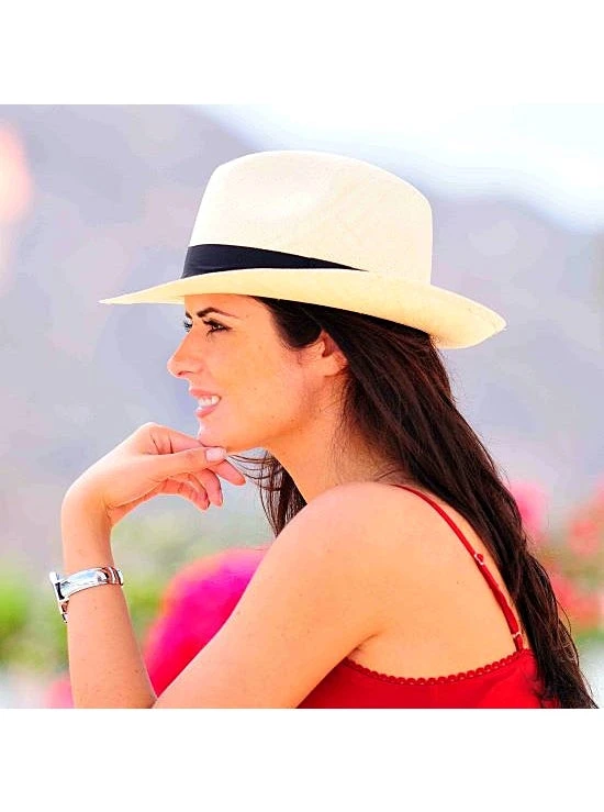 Natural Panama Hat Women - Borsalino Hat 2 Natural Panama Hat Women - Borsalino Hat - Image 2