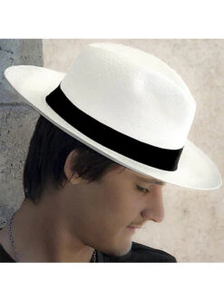 Men's Panama Hat - White Fedora Hat -Gamboa Fashion demarpa0037u L