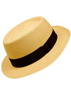 Light Brown Panama Hat - Gambler Hat
