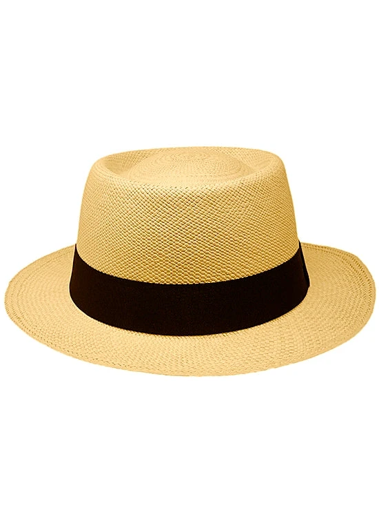 Light Brown Panama Hat - Gambler Hat 2 Light Brown Panama Hat - Gambler Hat - Image 2