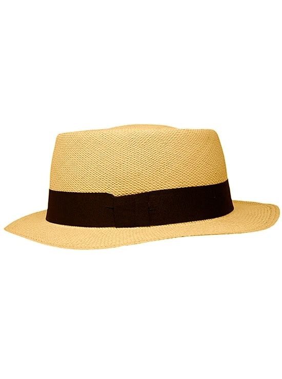 Light Brown Panama Hat - Gambler Hat 3 Light Brown Panama Hat - Gambler Hat - Image 3