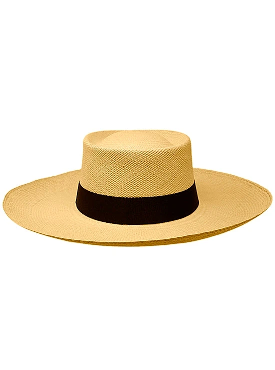 Light Brown Panama Hat - Wide Brim Gambler Hat 6 Light Brown Panama Hat - Wide Brim Gambler Hat - Image 6