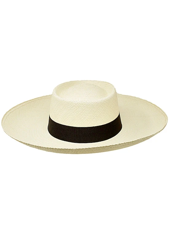 Natural Panama Hat - Wide Brim Gambler Hat 4 Natural Panama Hat - Wide Brim Gambler Hat - Image 4