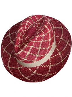 Red Panama Hat - Fedora Curazao - Grade 3-4