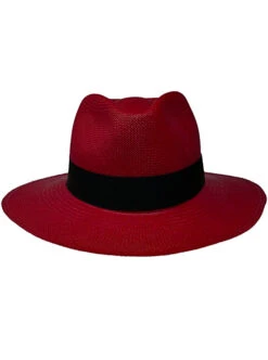 Red Panama Hat - Ausin -Gamboa Fashion detan0003 v1 L