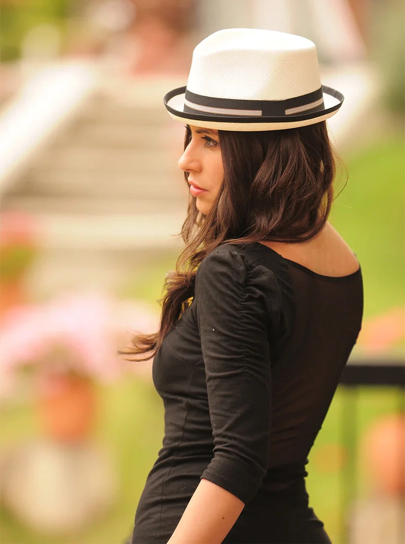 White Panama Hat For Women - Cuban Hat 2 White Panama Hat For Women - Cuban Hat - Image 2