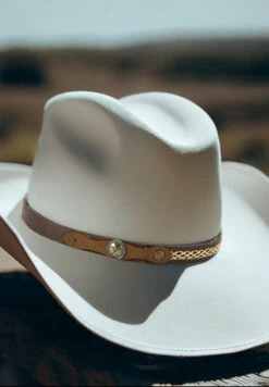 West Hat Band - Cowboy Hat Band - Brown & White